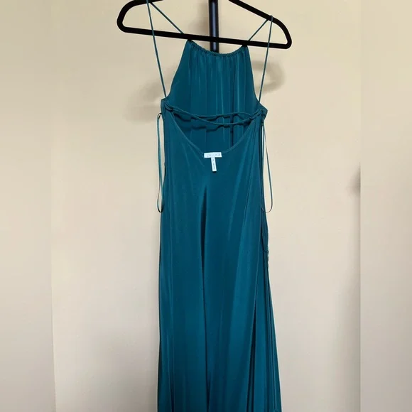 Leith Dress Maxi Long Gown 100% Silk Teal Size M - Picture 12 of 15